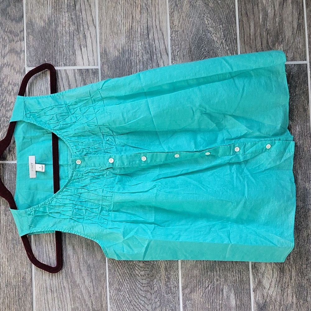 J.CREW Sleeveless top Blouse Size 0 Green